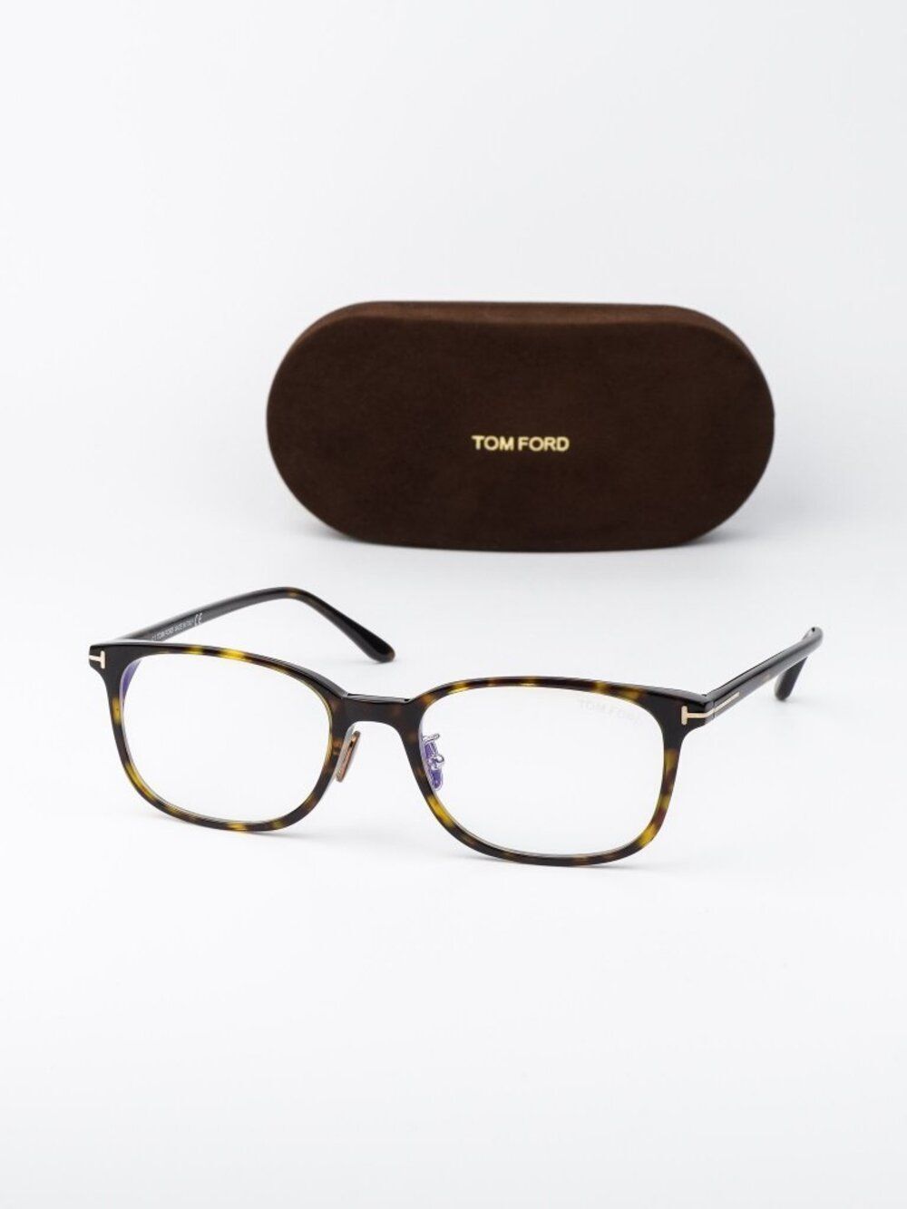 Tom Ford Men Eyeglasses Havana Rectangular FT5852-D-B 052 NEW AUTHENTIC